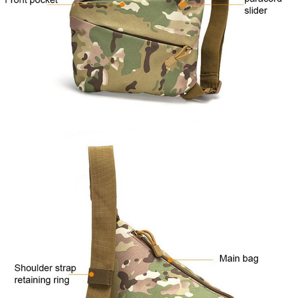 Sling Chest Bag Anti Theft Conceal Carry Bag Underarm Hidden for Travel Hiking - Picture 7 of 12